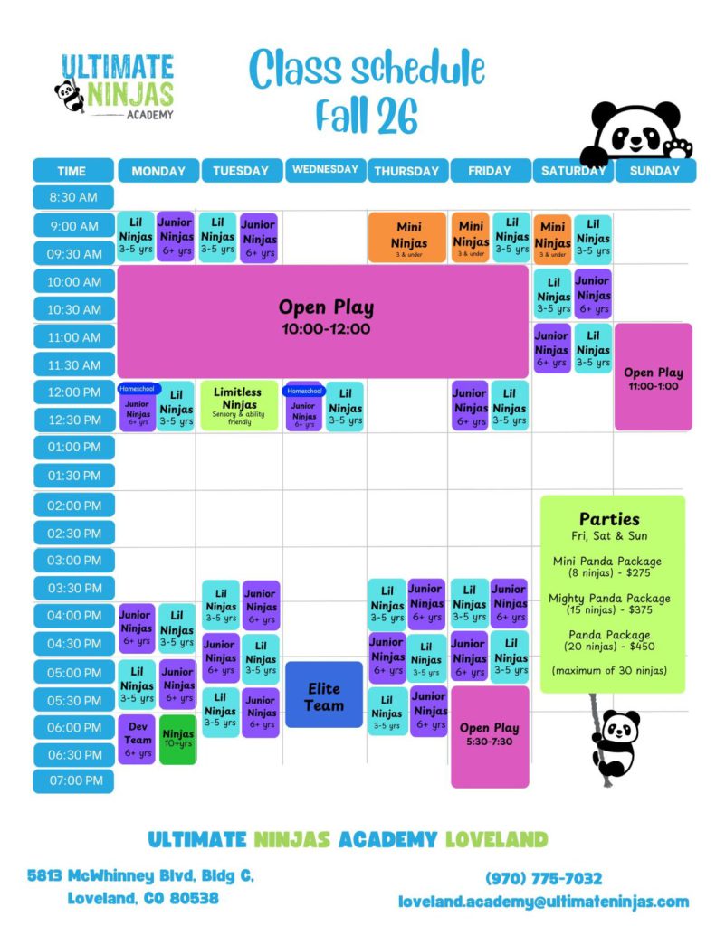 Class schedule