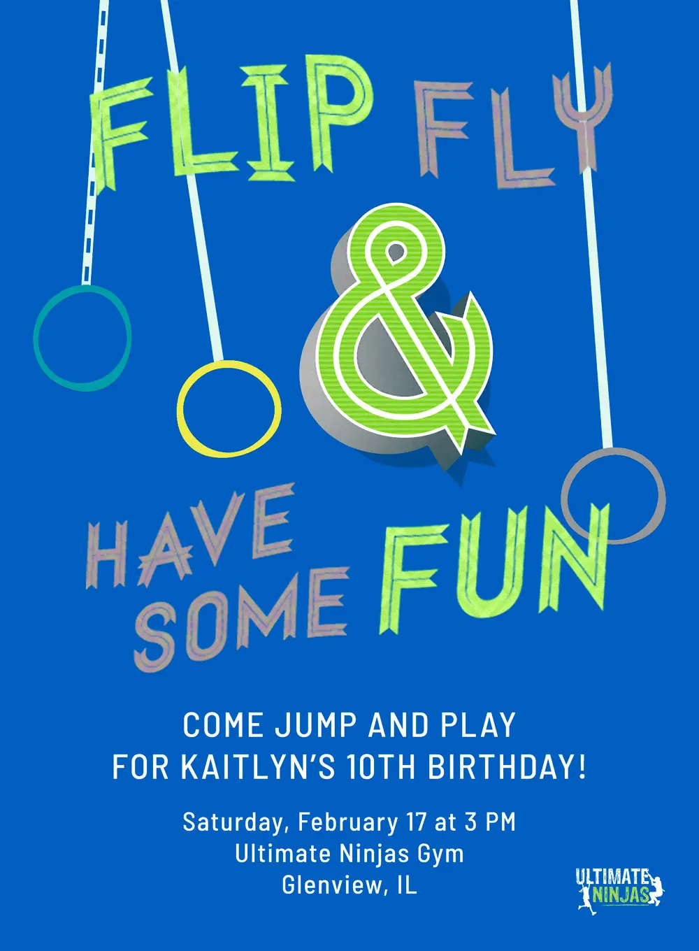 Evite invitations for Ultimate Ninjas