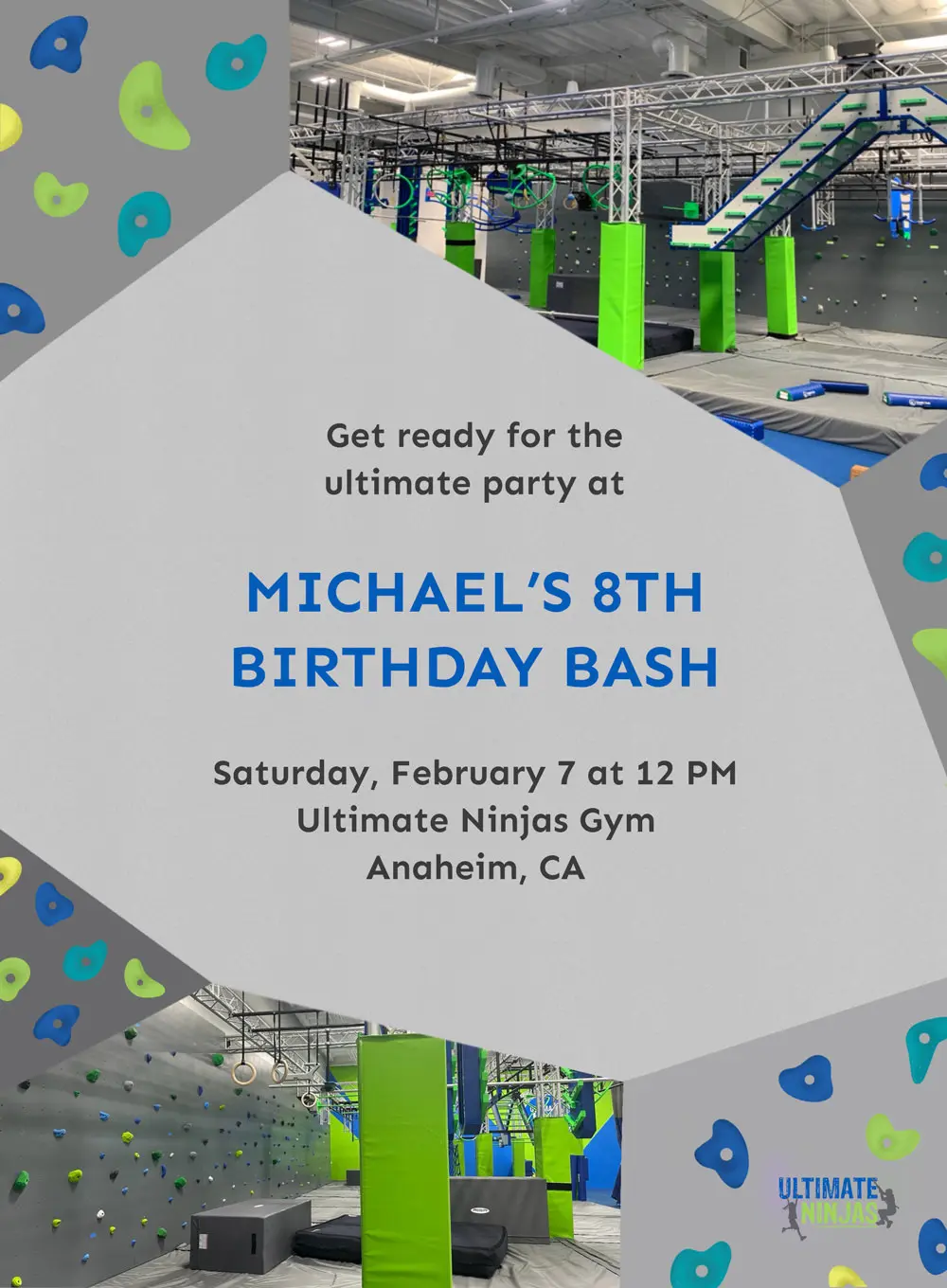 Evite invitations for Ultimate Ninjas