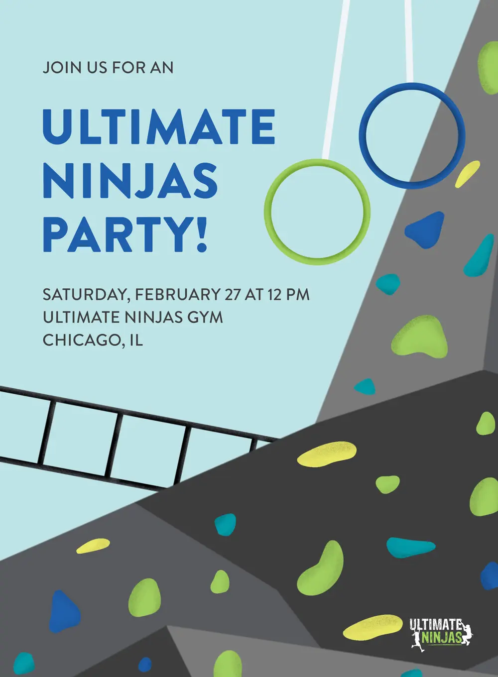 Evite invitations for Ultimate Ninjas